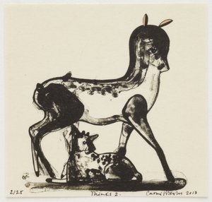 Thinks 2, 2013 (litografi med handkolorering)