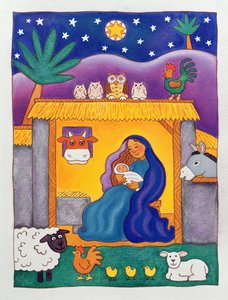 A Farmyard Nativity, 1996 (wc)