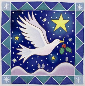 Christmas Dove (wc på papper)