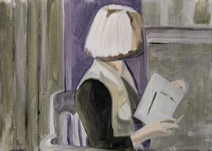 26.03.20 försökte han ihärdigt övertala henne att gå ut med honom, 2020 (olja på papper) av Cathy Lomax