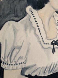 Broderie, 2018 (olja på papper) av Cathy Lomax