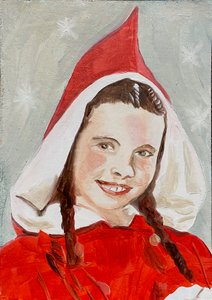 Margaret, 2023 (olja på papper) av Cathy Lomax