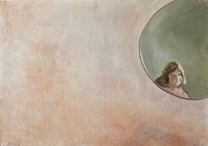 Mirror, 2020 (olja på papper) av Cathy Lomax