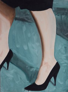 Misfit Legs 1, 2013 (olja på papper) av Cathy Lomax