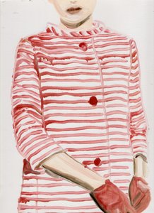 Stars in Stripes (MF), 2015 (olja på papper) av Cathy Lomax