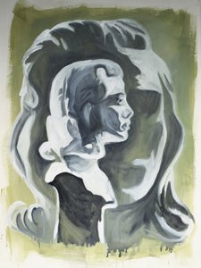 Stolen Face, 2020 (olja på papper) av Cathy Lomax