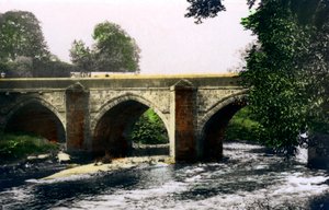 Bro över floden Derwent, Matlock, Derbyshire, 1926.