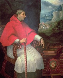Porträtt av kardinal Francisco Ximenez de Cisneros (1437-1517) av Caxesi or Caxete Eugenio Caxes