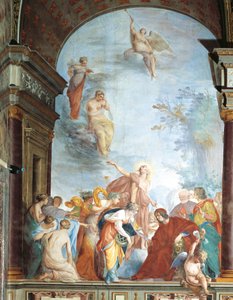 Fresco of Fame och St Anna - Lorenzo de Medicis gärningar, känd som Magnificent (Florence