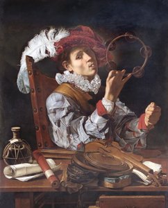 En musiker, ca 1610 (olja på duk) av Cecco de Caravaggio