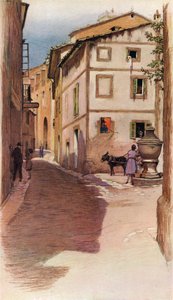 "A Mallorcan Street Scene", 1900-talet 1931 av Cecil Charles Windsor Aldin