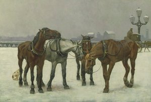 Cab Horses på Seine av Cecil Brown