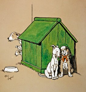 Uppvaktning (penna och bläck med akvarell på tonat papper) av Cecil Charles Windsor Aldin