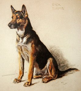 Dick Turpin (pastell på tonat papper) av Cecil Charles Windsor Aldin