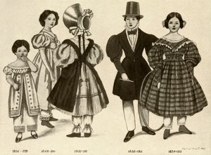Barnkläder från 1820-1840, 1907, 1937.