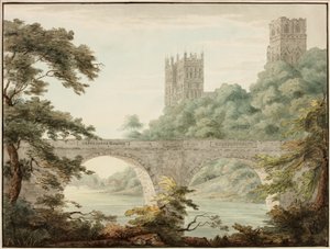Durham Cathedral, ca 1800-1810 (akvarell och bläck) av Cecilia Priscilla Cooke