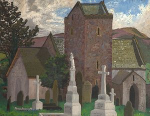 Llangenith Church, South Wales, ca 1930 (olja på duk) av Cedric Morris
