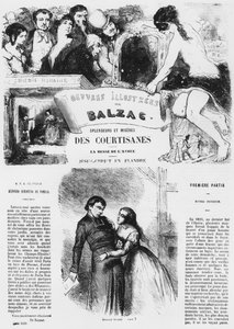 Illustration från "Splendeurs et Miseres des Courtisanes" av Honore de Balzac, publicerad 1867.
