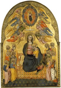Ödmjukhetens jungfru med den Helige Fadern, den Helige Ande och de tolv apostlarna av Cenni di Francesco di ser Cenni