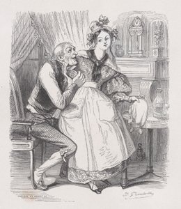 The Old Bachelor from The Complete Works of Béranger, 1836 av Cesar Auguste Hebert