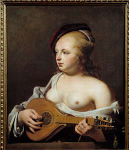 Saxspelaren Målning av Cesar Van Everdingen (1606-1678) (ec.holl.) 1600-talet sön. 0,75x0,6 m Rouen, Museum of Fine Arts