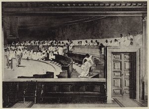 The Arraignment of Catiline (litho) av Cesare (after) Maccari