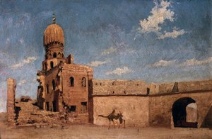 Intryck av Kairo (olja på panel)