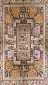 Tak i Sala delle Gesta Rossiane, Rocca dei Rossi, San Secondo, Parma, Italien, ca 1570 av Cesare and Jacopo Bertoia and others Baglione