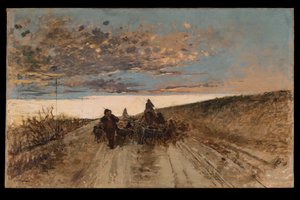 Återvänder till fårhuset (olja på duk) av Cesare Laurenti