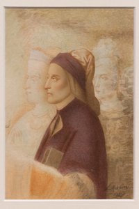 Porträtt av Dante, av Cesare Mussini, ca 1844 (akvarell på kartong) av Cesare Mussini
