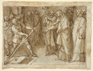 Saint Charles Borromeo övervakar öppningen av en krypt