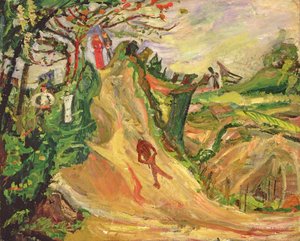 Hill med en man på vägen av Chaim Soutine