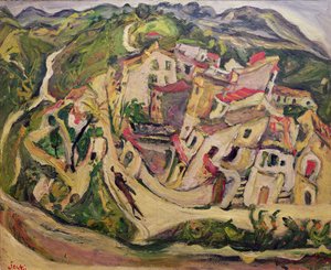 Hus i Cagnes, 1923 av Chaim Soutine