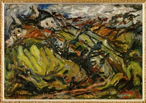 Hus i Ceret (målning på duk) av Chaim Soutine