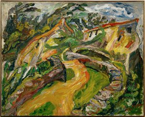 Landskap med stigande väg (målning på duk) av Chaim Soutine