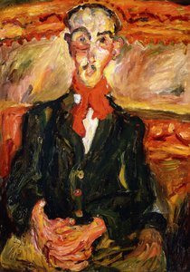 Man i röd halsduk; Mannen i den röda halsduken, ca 1921 av Chaim Soutine