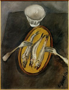 Stilleben med sill, ca 1916 (målning på duk) av Chaim Soutine