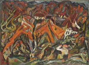 Utsikt över byn; Utsikt över byn, 1921-1922 av Chaim Soutine