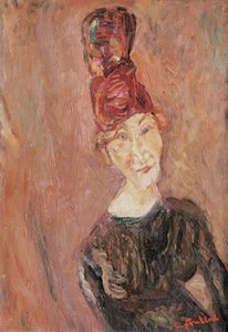 Kvinna med hatt, 1926 av Chaim Soutine