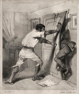 En borgenär som har för bråttom, 1840. av Cham