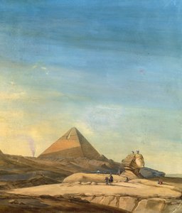 Mätning av sfinx, detalj av Pyramids of Menfis av Charles-Louis Balzac
