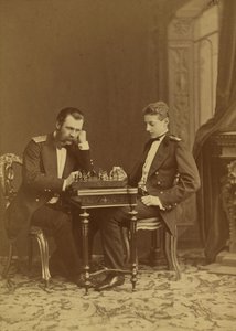 Constantin Nikolaievitch de Russie et Constantin Constantinovitch de Russie - Storhertig Konstantin Nikolajevitj av Ryssland (1827-1892) och storhertig Konstantin Konstantinovich av Ryssland (1858-1915), av Bergamasco, Charles (Karl) (1830-1896). Albumin f av Charles Bergamasco