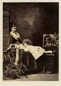 Marie Fedorovna (Dagmar av Danmark) (1847-1928) och hennes son Tsarevich Nicolas Aleksandrovich (Nicholas II)