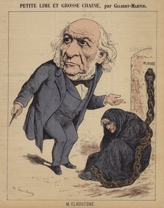 Liten fil och stor kedja (färgad gravyr) av Charles (after) Gilbert Martin