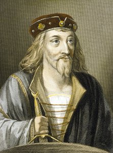 James I av Skottland (färgad gravyr) av Charles (after) Holl