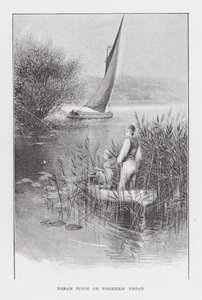Fiske: Braxen Pitch på Wroxham Broad (litho) av Charles (after) Whymper