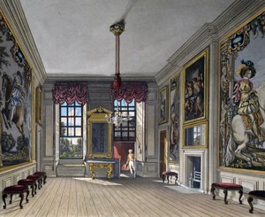 Audience Hall of Queen, Gravyr av William James Bennett (1787-1844), Baserad på design av Charles Wild (1781-1835), Från The History of the Royal Residences