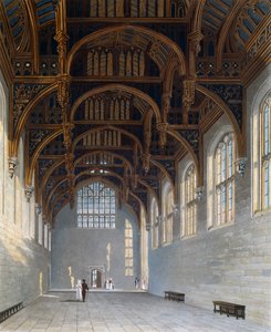 Gothic Hall, Gravyr av William James Bennett (1787-1844), Baserad på design av Charles Wild (1781-1835), Från The History of the Royal Residences av Charles (after) Wild