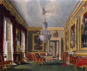 Västra förrummet, Gravyr av Richard Reeve (född 1780), Baserad på design av Charles Wild (1781-1835), Från The History of the Royal Residences av Charles (after) Wild