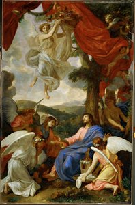 Le Christ au desert servi par les anges - Kristus i öknen, betjänad av änglar ...